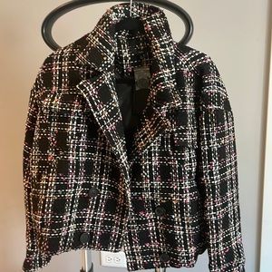 Tweed black pink jacket-Large